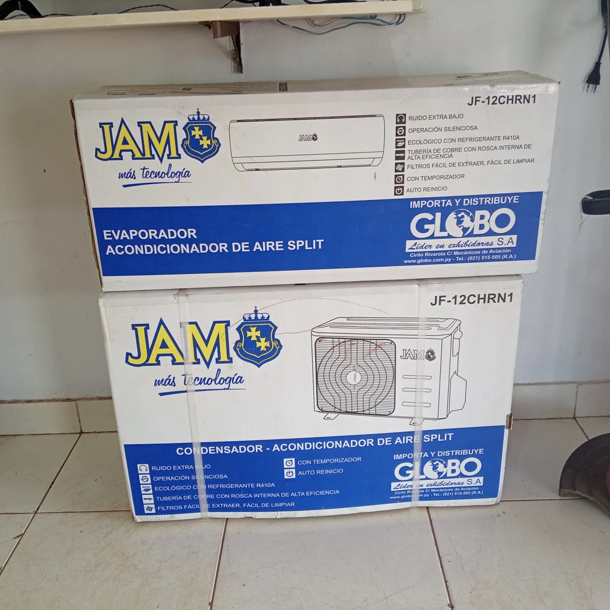 Foto 2 de Aire Acondicionado Tipo Split Marca Jam Potencia Btu 12.000 Con Kit Instalacion Con Control Modelo Jf-12chrn Nuevo Sin Uso Con Caja Acc Con Kit De Instalación Completa