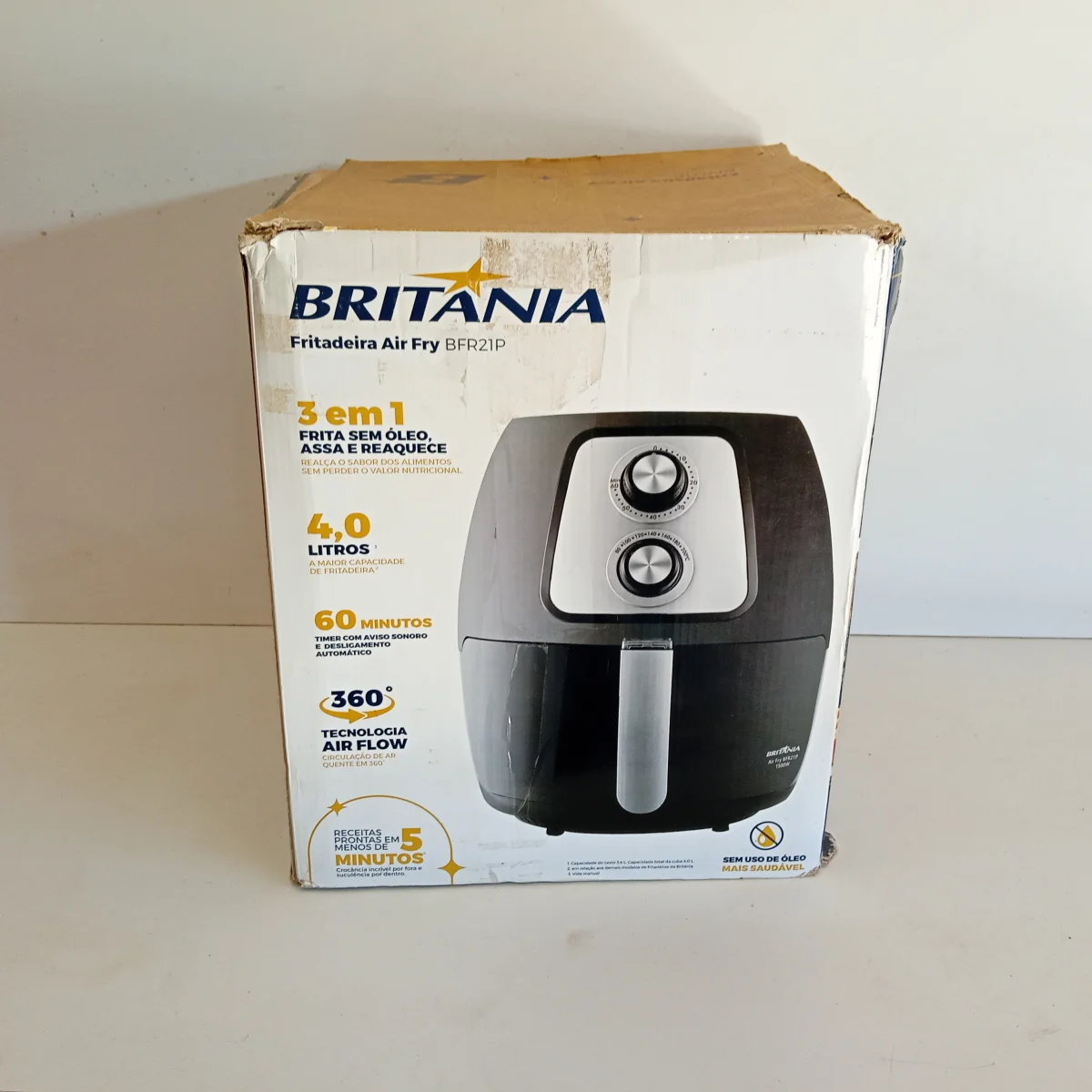 Fritadora Marca Britania Modelo Air-Fry-Bfr21p Usado-En-Buen-Estado Acc Caja