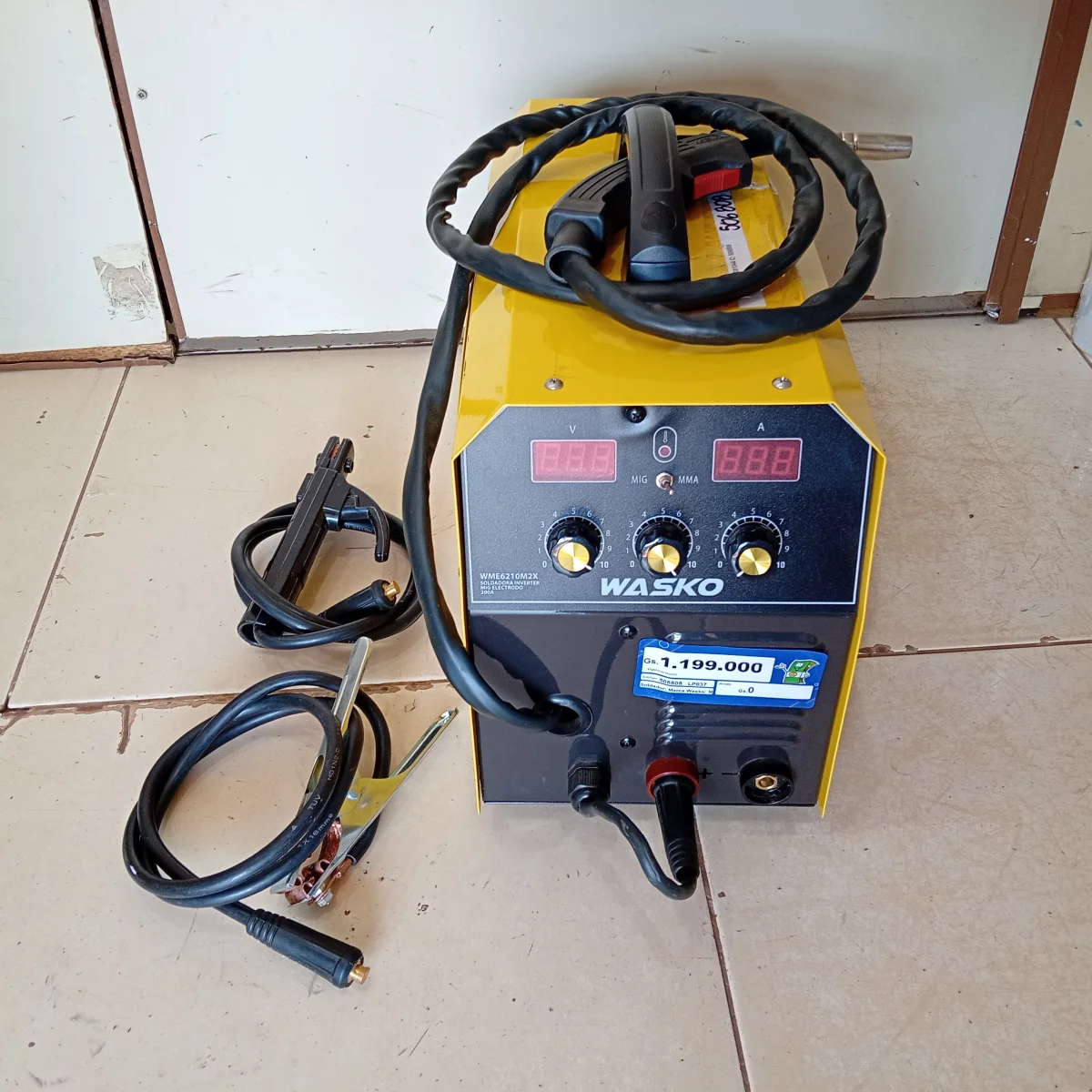 Soldador Marca Wasko Modelo Wme6210m2x Usado En Buen Estado Acc Pinzas Positivo Y Negativo Pinza De Mig