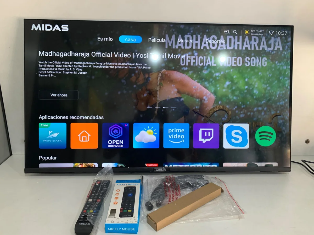 Foto 2 de Televisor Led Smart De 42 '' Marca Midas Modelo Md-Smtv42a Con Control Usado En Buen Estado Acc C/2 Patitas De PedestalC/2 Controles
