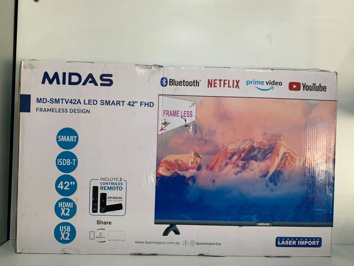 Foto 5 de Televisor Led Smart De 42 '' Marca Midas Modelo Md-Smtv42a Con Control Usado En Buen Estado Acc C/2 Patitas De PedestalC/2 Controles