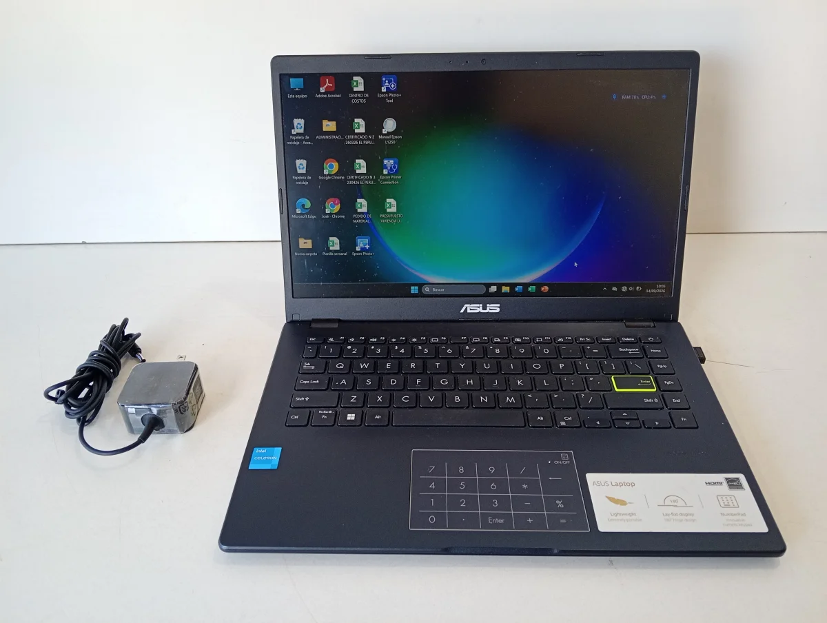 Notebook Marca Asus Modelo E410ka Procesador Celeron N4500 Memoria Ram 4 Gb Disco Duro 117 Gb Generacion 4.500 Acc No Tiene