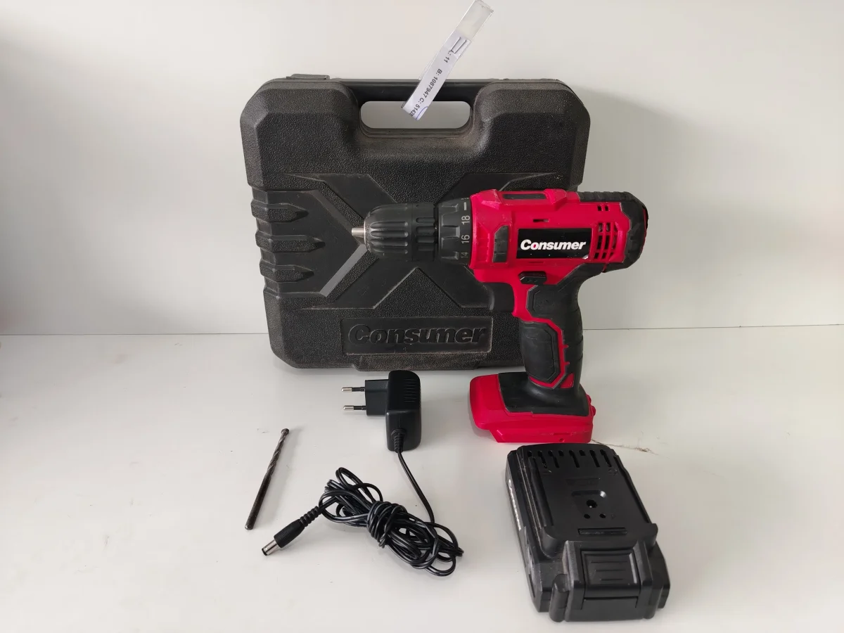 Foto 2 de Taladro Marca Consumer Modelo No Tiene Acc Cargador1 MechaEstuche Rigido Negro1 Batería 1 Luz